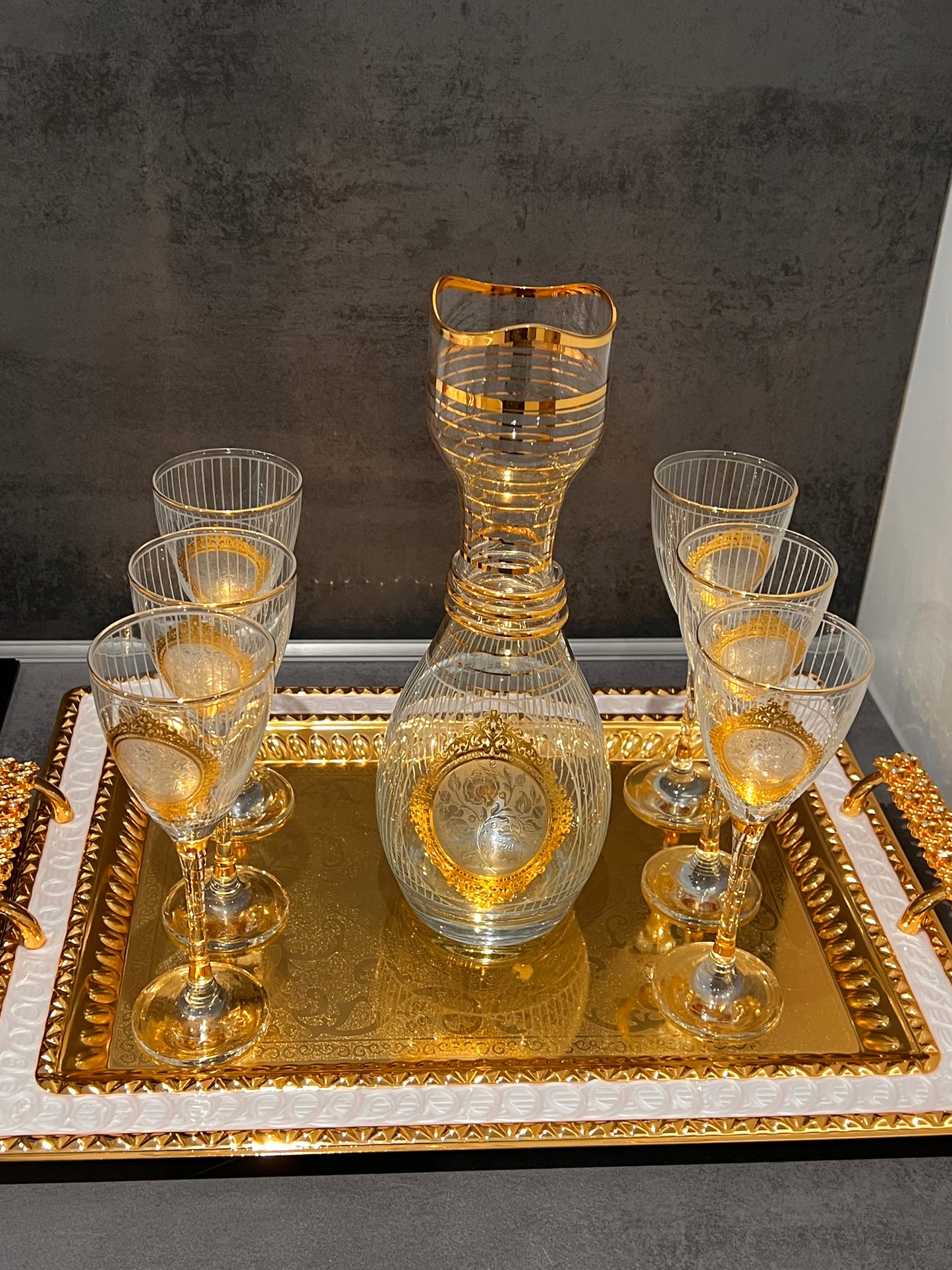 7 -teilig Glaskaraffe Set
