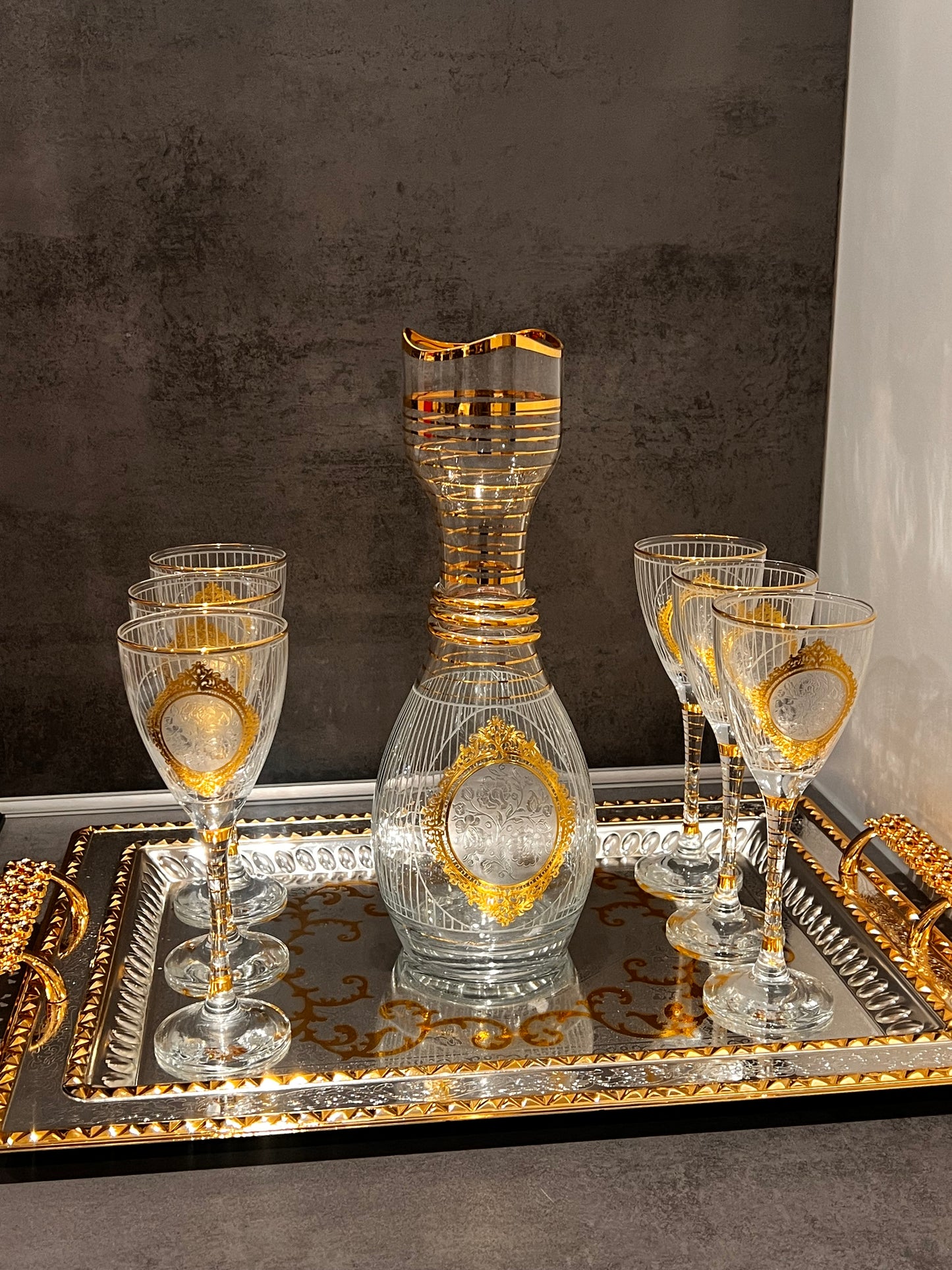 7 -teilig Glaskaraffe Set