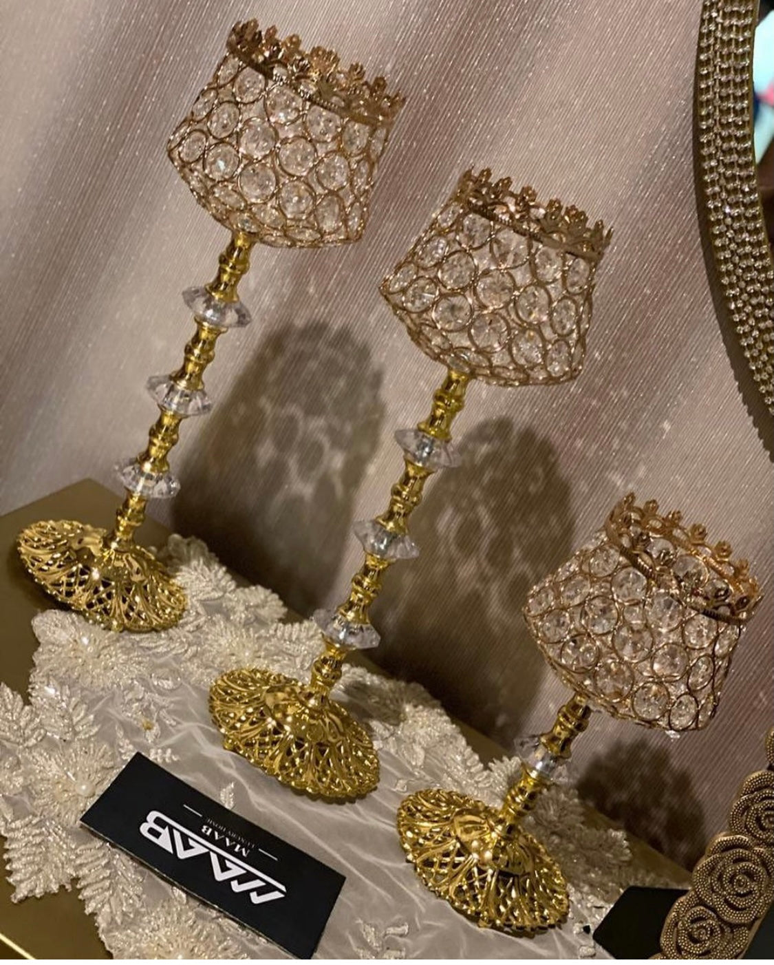 3 Piece Gold decor.