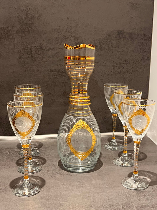 7 -teilig Glaskaraffe Set