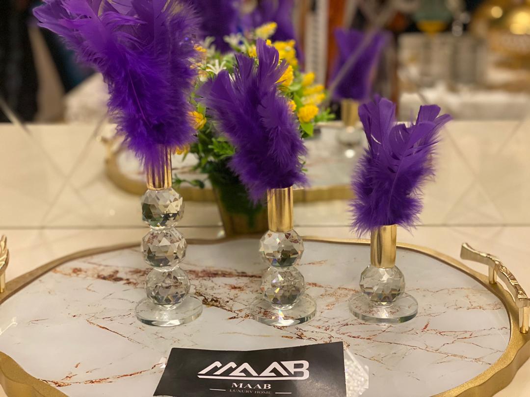 3 Piece Feather Decor.