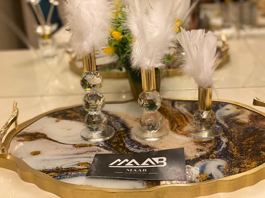 3 Piece Feather Decor .