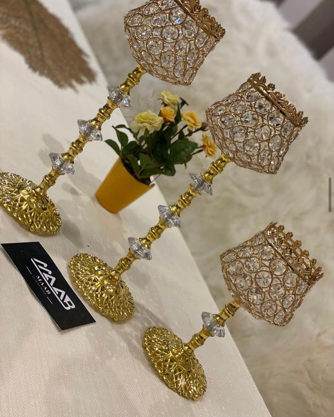 3 Piece Gold decor.