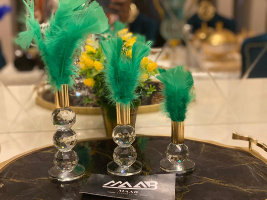 3 Piece Feather Decor.