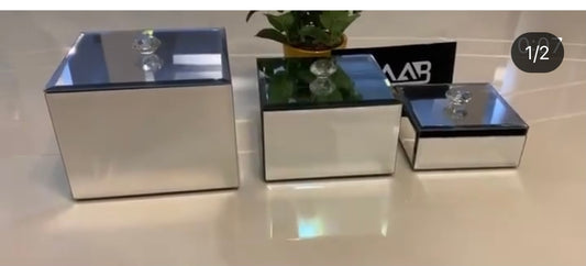 3 Piece Silver Decor Box