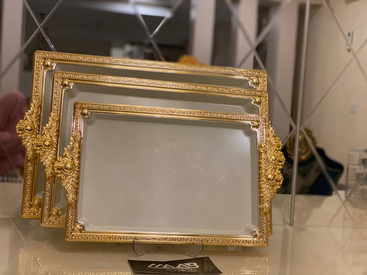 3 Piece Gold and White Tray.